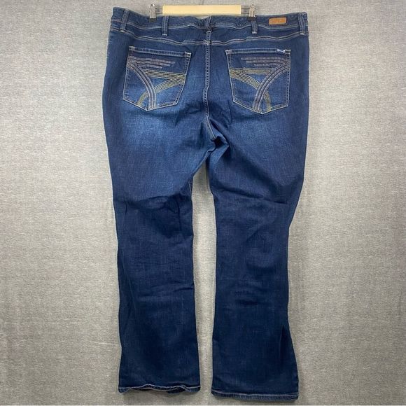 Seven7 Indigo Flare Jeans with Embroidered Pockets - Picture 3 of 12